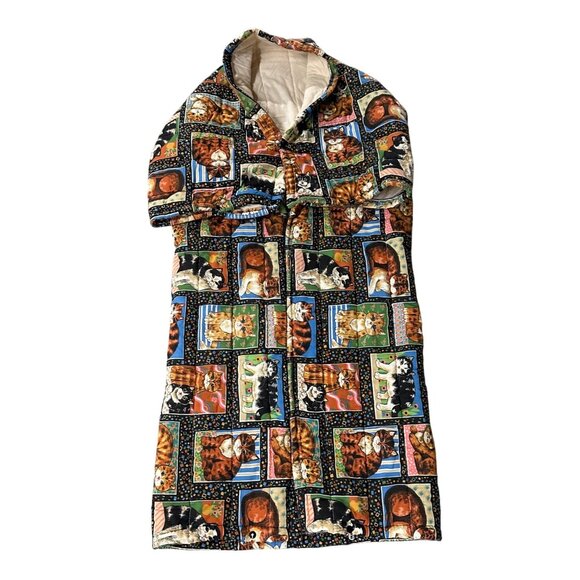 Vintage Kitty Cat Sleeping Bag Convertible Stadium Blanket Barclay Bundle Up 70s - Picture 2 of 9